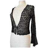 Vintage Art Deco 1930s black cobweb lace evening shrug top/jacket