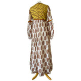 Rare vintage 1970s Aananda Indian cotton block printed maxi dress
