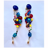 Bombastic vintage 1980s cluster dangle clip-on earrings