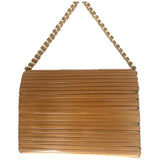 Wooden slatted vintage 1950s rockabilly box bag with bamboo detailing