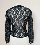 Black roses lace vintage 1980s goth blouse