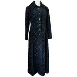 Elgee vintage 1960s/70s black chenille tapestry maxi coat