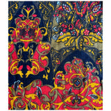 Psychedelic vintage 1970s black and orange maxi skirt
