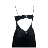 Frank Usher 1980s vintage little black dress with open bow back