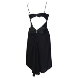 Frank Usher 1980s vintage little black dress with open bow back