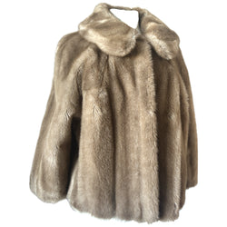 Honey blonde vintage short faux fur jacket with bracelet length sleeves