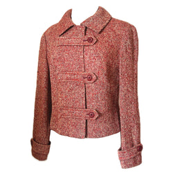 Horrockses red and beige tweed fleck 1960s short jacket