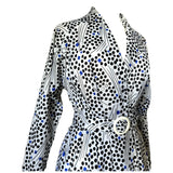 Dotty black and white belted vintage 1980s wrap dress