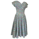 Paisley floral cotton vintage 1950s day dress
