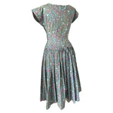 Paisley floral cotton vintage 1950s day dress