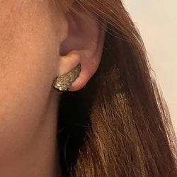 Silver vintage angel wings mid-century clip-on earrings