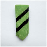 Art deco jade green and black asymmetric stripe bakelite dress clip