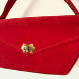 Vintage 1940s red velvet box bag