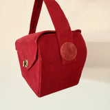Vintage 1940s red velvet box bag