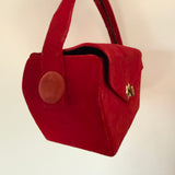Vintage 1940s red velvet box bag