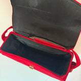 Vintage 1940s red velvet box bag