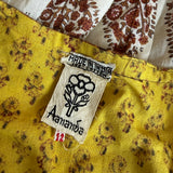 Rare vintage 1970s Aananda Indian cotton block printed maxi dress