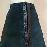 Vintage 1970s Janet Ibbotson a-line suede button front skirt