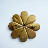 Flower shaped vintage 1940s Italian micromosaic brooch