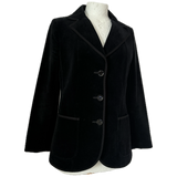 Black velvet vintage 1970s three button blazer