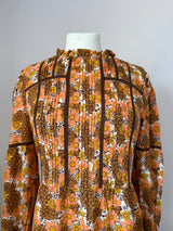Autumn daisies vintage late 1960s prairie dress