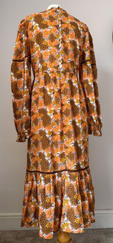 Autumn daisies vintage late 1960s prairie dress