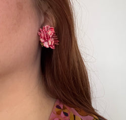 Shell-like clusters vintage 1960s clip-on earrings