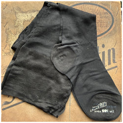 Rare 1940s unworn vintage black CC41 utility marked pure silk and rayon stockings