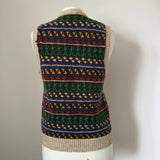 Original 1940s hand knitted colourful Fair Isle waistcoat