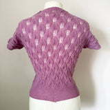 Lilac purple shell knit vintage 1940s top
