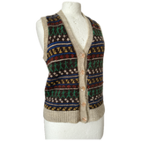 Original 1940s hand knitted colourful Fair Isle waistcoat