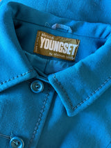 Alexon Youngset by Alannah Tandy teal blue vintage 1960s ring belt mod coat