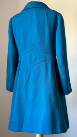 Alexon Youngset by Alannah Tandy teal blue vintage 1960s ring belt mod coat
