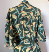 Lee Bender at Bus Stop rare vintage 1970s Art Deco geometric flutter sleeve day dress