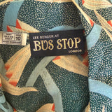 Lee Bender at Bus Stop rare vintage 1970s Art Deco geometric flutter sleeve day dress