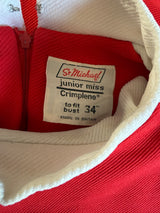 St Michael red and white polyester mod 1960s mini dress