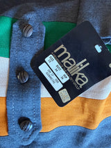 Stormy grey mod colourblock waist unworn 1960s day dress