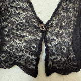 Vintage Art Deco 1930s black cobweb lace evening shrug top/jacket