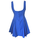 Royal blue cotton fit and flare 1980s-does-1950s summer dress