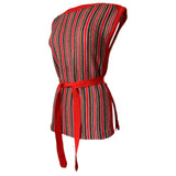 Red stripe vintage 1970s St Michael belted tabard top