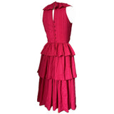 Hot pink vintage 1980s ra-ra dress with plunging neckline