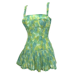 Green goddess unworn vintage 1960s St Michael skirted swimsuit