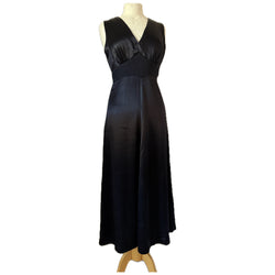 Black satin vintage 1970s Chelsea Girl cocktail dress
