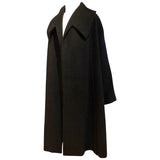 Chic black wool vintage 1950s winter coat with statement collar