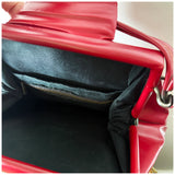 Deco cherry red vinyl vintage 1940s handbag