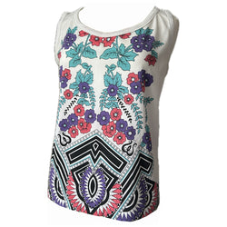 Flower power print vintage 1960s psychedelic top