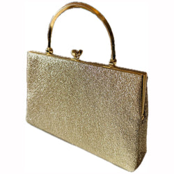 Gold lurex vintage 1960s evening bag
