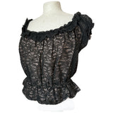 Vintage 1950s rockabilly Estella Styles black lace gypsy top