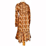 Autumn daisies vintage late 1960s prairie dress