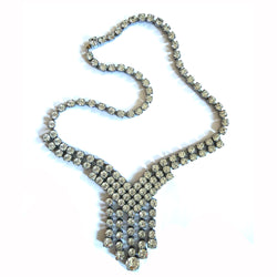 Mid-century deco vintage cascading rhinestone necklace